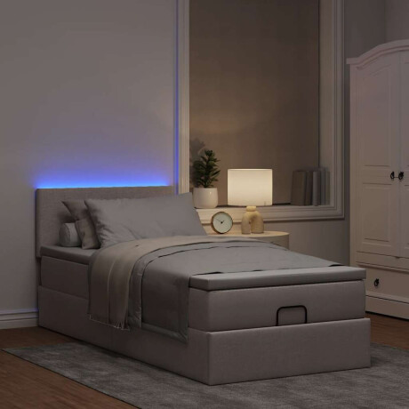 vidaXL Ottoman bed met matras en LED's 100x200 cm stof taupe afbeelding3 - 1