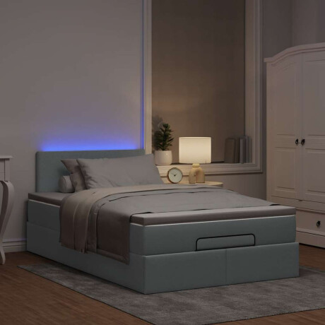 vidaXL Ottoman bed met matras en LED's 120x190 cm stof lichtgrijs afbeelding3 - 1