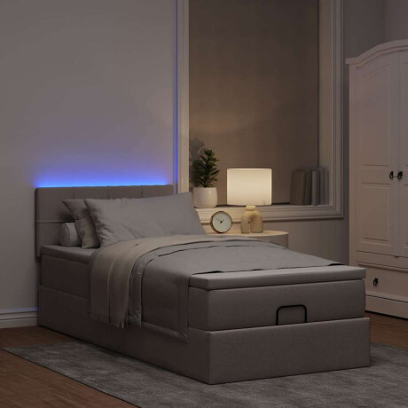 vidaXL Ottoman bed met matras en LED's 90x190cm stof taupe afbeelding3 - 1
