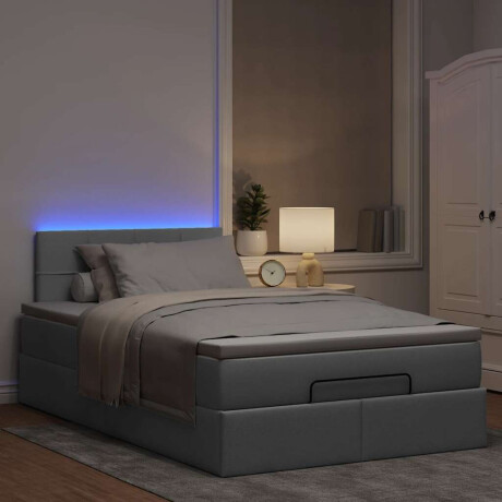 vidaXL Ottoman bed met matras en LED's 120x190 cm stof lichtgrijs afbeelding3 - 1