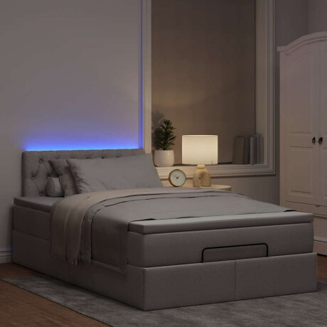 vidaXL Ottoman bed met matras en LED's 120x200cm stof taupe afbeelding3 - 1