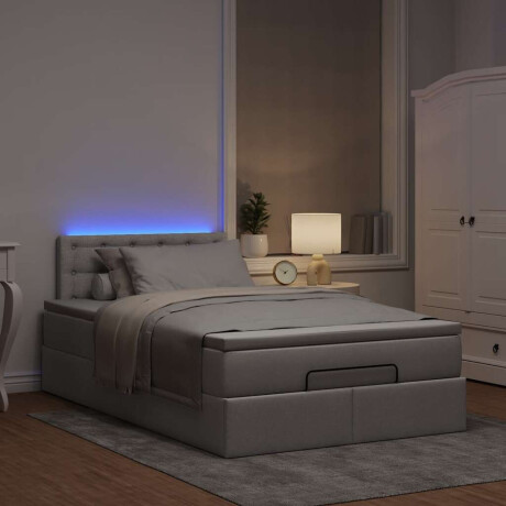 vidaXL Ottoman bed met matras en LED's 120x200cm stof taupe afbeelding3 - 1