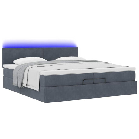 vidaXL Ottoman bed met matrassen en LED's 200x200cm fluweel afbeelding3 - 1