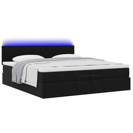vidaXL Ottoman bed met matrassen en LED's 200x200cm fluweel zwart afbeelding3 - 1