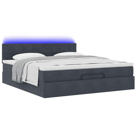 vidaXL Ottoman bed met matrassen en LED's 200x200cm fluweel afbeelding3 - 1