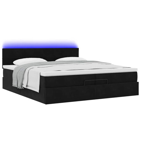 vidaXL Ottoman bed met matrassen en LED's 200x200cm fluweel zwart afbeelding3 - 1