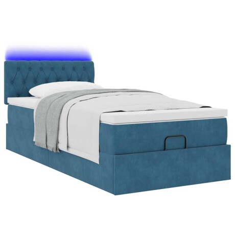 vidaXL Ottoman bed met matras en LED's 90x190cm fluweel donkerblauw afbeelding3 - 1