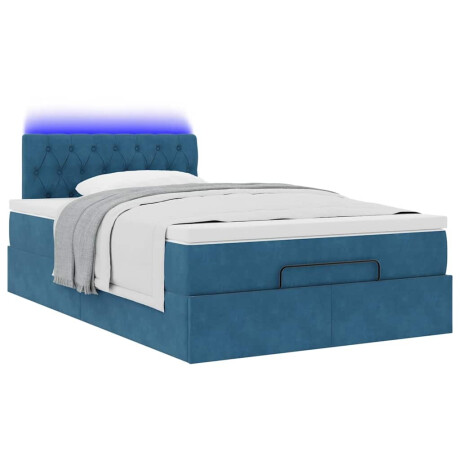 vidaXL Ottoman bed met matras en LED's 120x200cm fluweel donkerblauw afbeelding3 - 1