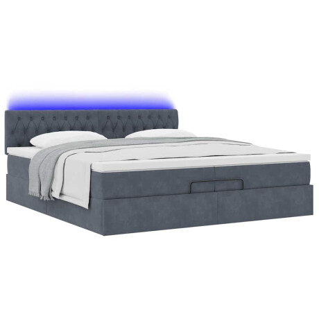 vidaXL Ottoman bed met matrassen en LED's 200x200cm fluweel afbeelding3 - 1