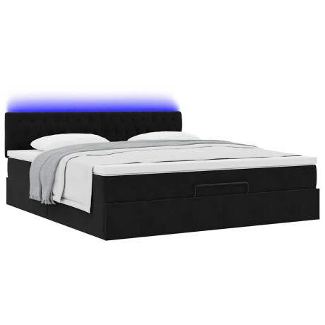 vidaXL Ottoman bed met matrassen en LED's 200x200cm fluweel zwart afbeelding3 - 1
