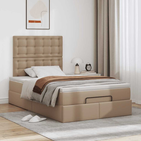 vidaXL Ottoman bed met matras 120x190 cm kunstleer cappuccinokleurig afbeelding3 - 1