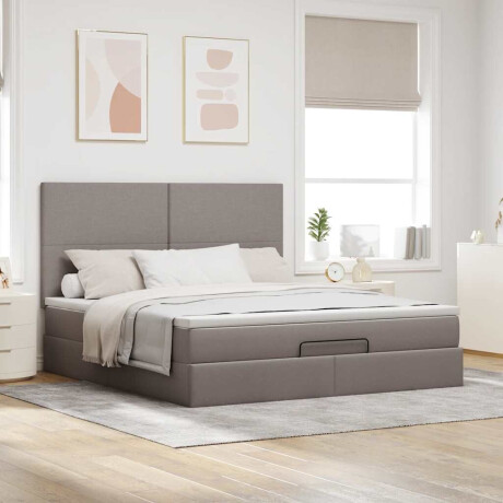 vidaXL Ottoman bed met matras 180x200cm stof taupe afbeelding3 - 1