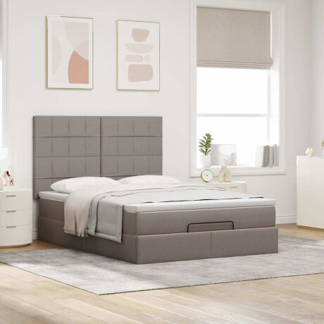 vidaXL Ottoman bed met matras 140x190cm stof taupe afbeelding3 - 1