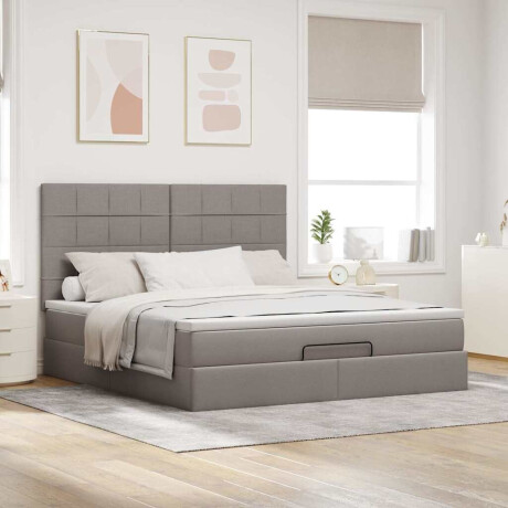 vidaXL Ottoman bed met matras 180x200cm stof taupe afbeelding3 - 1