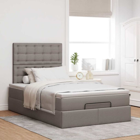 vidaXL Ottoman bed met matras 120x190 cm stof taupe afbeelding3 - 1