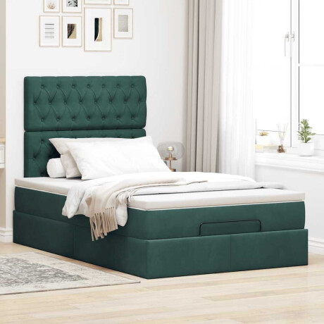 vidaXL Ottoman bed met matrassen 120x190cm fluweel donkergroen afbeelding3 - 1