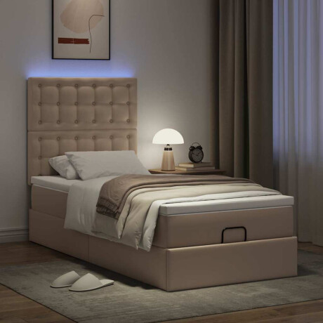 vidaXL Ottoman bed met matras en LED's 100x200cm kunstleer afbeelding3 - 1