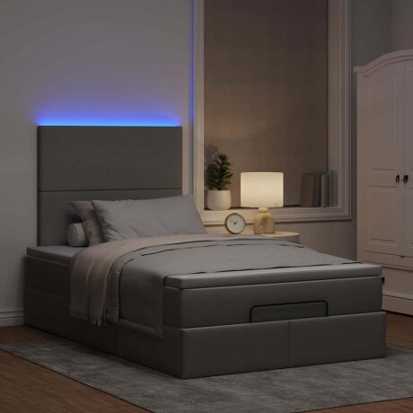 vidaXL Ottoman bed met matras en LED's 120x190 cm stof lichtgrijs afbeelding3 - 1