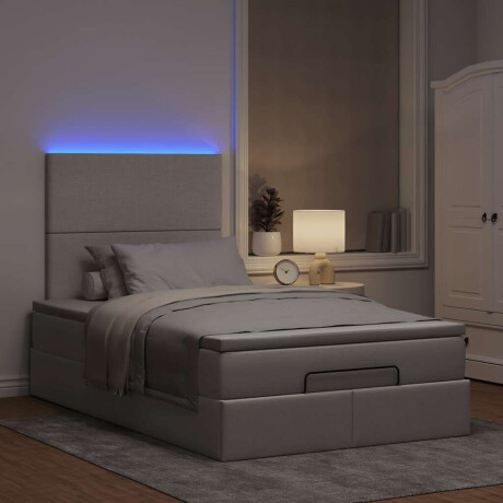 vidaXL Ottoman bed met matras en LED's 120x190 cm stof taupe afbeelding3 - 1