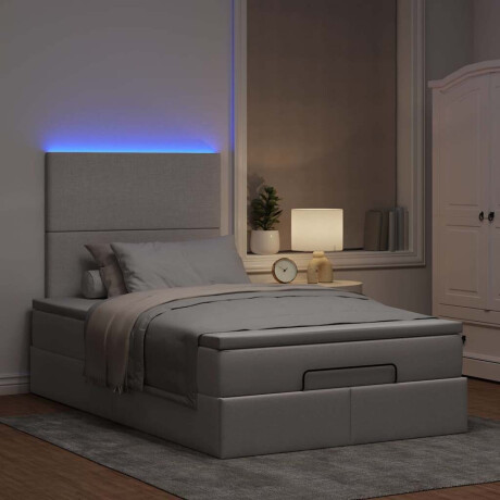 vidaXL Ottoman bed met matras en LED's 120x200cm stof taupe afbeelding3 - 1