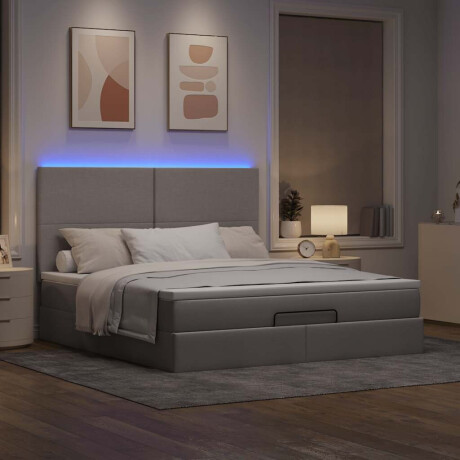 vidaXL Ottoman bed met matras en LED's 180x200cm stof taupe afbeelding3 - 1