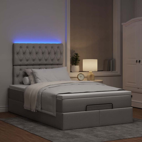 vidaXL Ottoman bed met matras en LED's 120x190 cm stof taupe afbeelding3 - 1