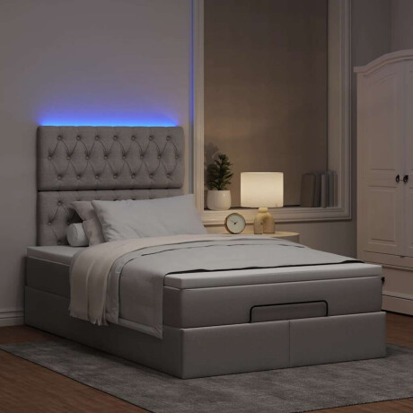 vidaXL Ottoman bed met matras en LED's 120x200cm stof taupe afbeelding3 - 1