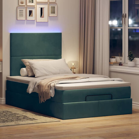 vidaXL Ottoman bed met matrassen en LED's 120x200cm fluweel afbeelding3 - 1