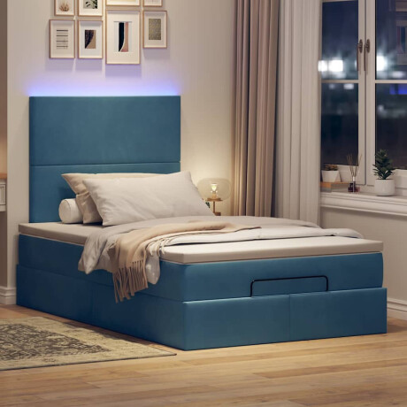 vidaXL Ottoman bed met matrassen en LED's 120x200cm fluweel afbeelding3 - 1