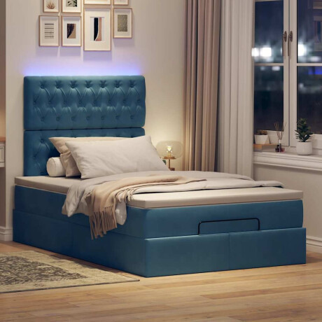 vidaXL Ottoman bed met matrassen en LED's 120x200cm fluweel afbeelding3 - 1