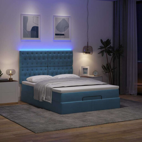 vidaXL Ottoman bed met matrassen en LED's 140x200cm fluweel afbeelding3 - 1