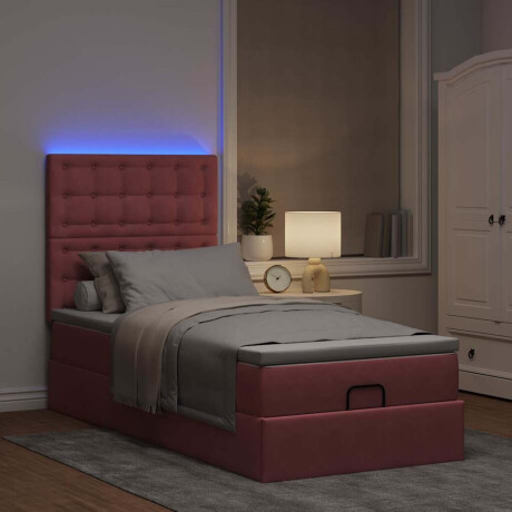 vidaXL Ottoman bed met matrassen en LED's 90x190cm fluweel roze afbeelding3 - 1