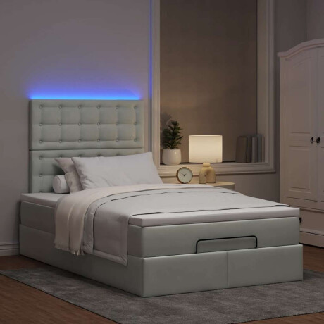 vidaXL Ottoman bed met matrassen en LED's 120x190cm fluweel lichtgrijs afbeelding3 - 1