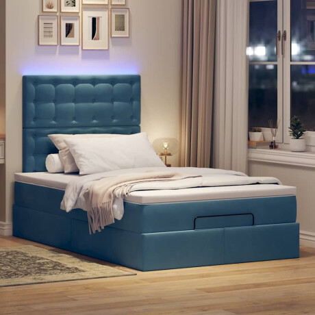 vidaXL Ottoman bed met matrassen en LED's 120x200cm fluweel afbeelding3 - 1
