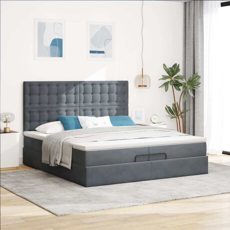 vidaXL Ottoman bed met matrassen en LED's 200x200cm fluweel afbeelding3 - 1