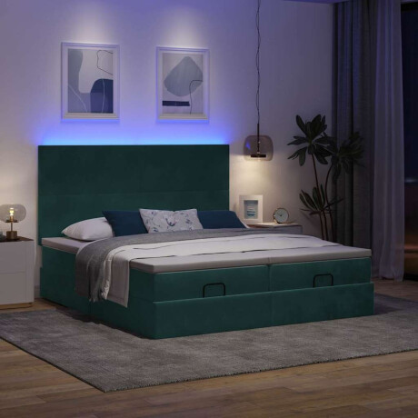 vidaXL Ottoman bed met matrassen en LED's 180x200cm fluweel afbeelding3 - 1