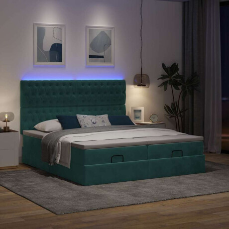 vidaXL Ottoman bed met matrassen en LED's 160x200cm fluweel afbeelding3 - 1
