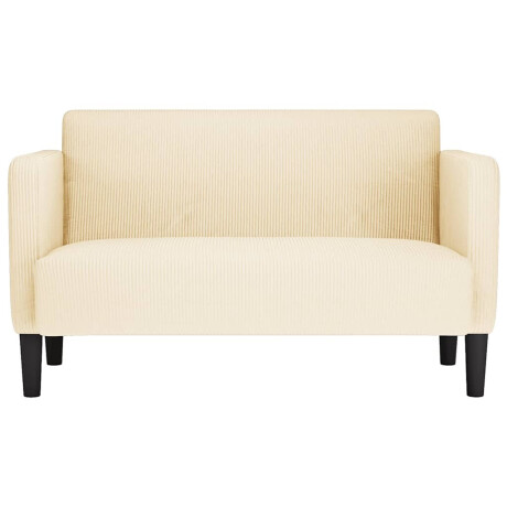 vidaXL Loveseat bank 109 cm corduroy stof crèmekleurig afbeelding3 - 1