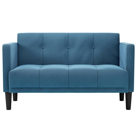 vidaXL Loveseat bank blauw 111 cm fluweel afbeelding3 - 1