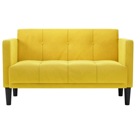 vidaXL Loveseat bank geel 111 cm fluweel afbeelding3 - 1