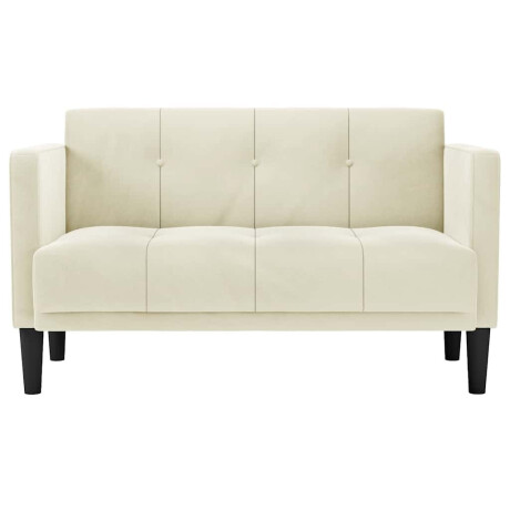 vidaXL Loveseat bank crème 111 cm fluweel afbeelding3 - 1
