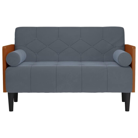 vidaXL Loveseat bank met bolsters donkergrijs 110 cm fluweel afbeelding3 - 1