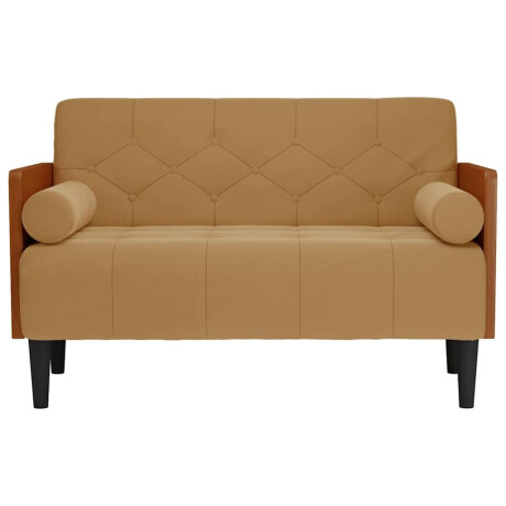 vidaXL Loveseat bank met bolsters bruin 110 cm fluweel afbeelding3 - 1