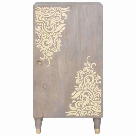 vidaXL Dressoir Grijs en Goud 40 x 33.5 x 75 cm Massief mangohout afbeelding3 - 1
