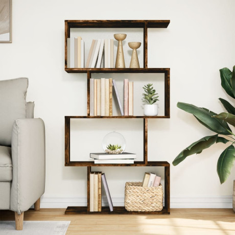vidaXL Kamerscherm / boekenkast 4-laags 70x24x129 cm hout gerookt eik afbeelding3 - 1