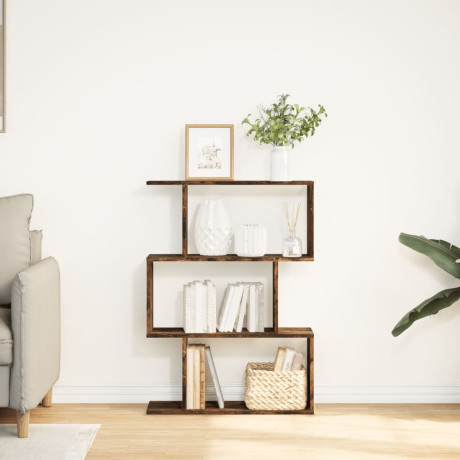 vidaXL Kamerscherm / boekenkast 3-laags 70x24x97 cm hout gerookt eik afbeelding3 - 1