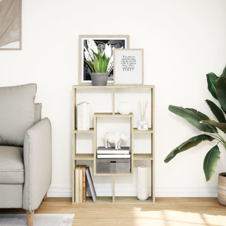 vidaXL Boekenkast 63x20x90 cm bewerkt hout sonoma eikenkleurig afbeelding3 - 1
