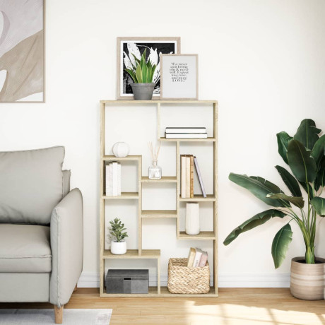 vidaXL Boekenkast 72x20x120,5 cm bewerkt hout sonoma eikenkleurig afbeelding3 - 1