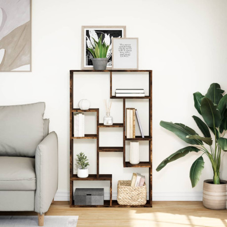 vidaXL Boekenkast 72x20x120,5 cm bewerkt hout gerookt eikenkleurig afbeelding3 - 1
