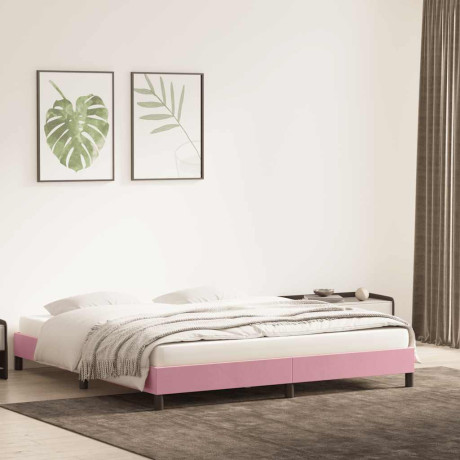 vidaXL Bedframe zonder matras 180x210 cm fluweel roze afbeelding3 - 1